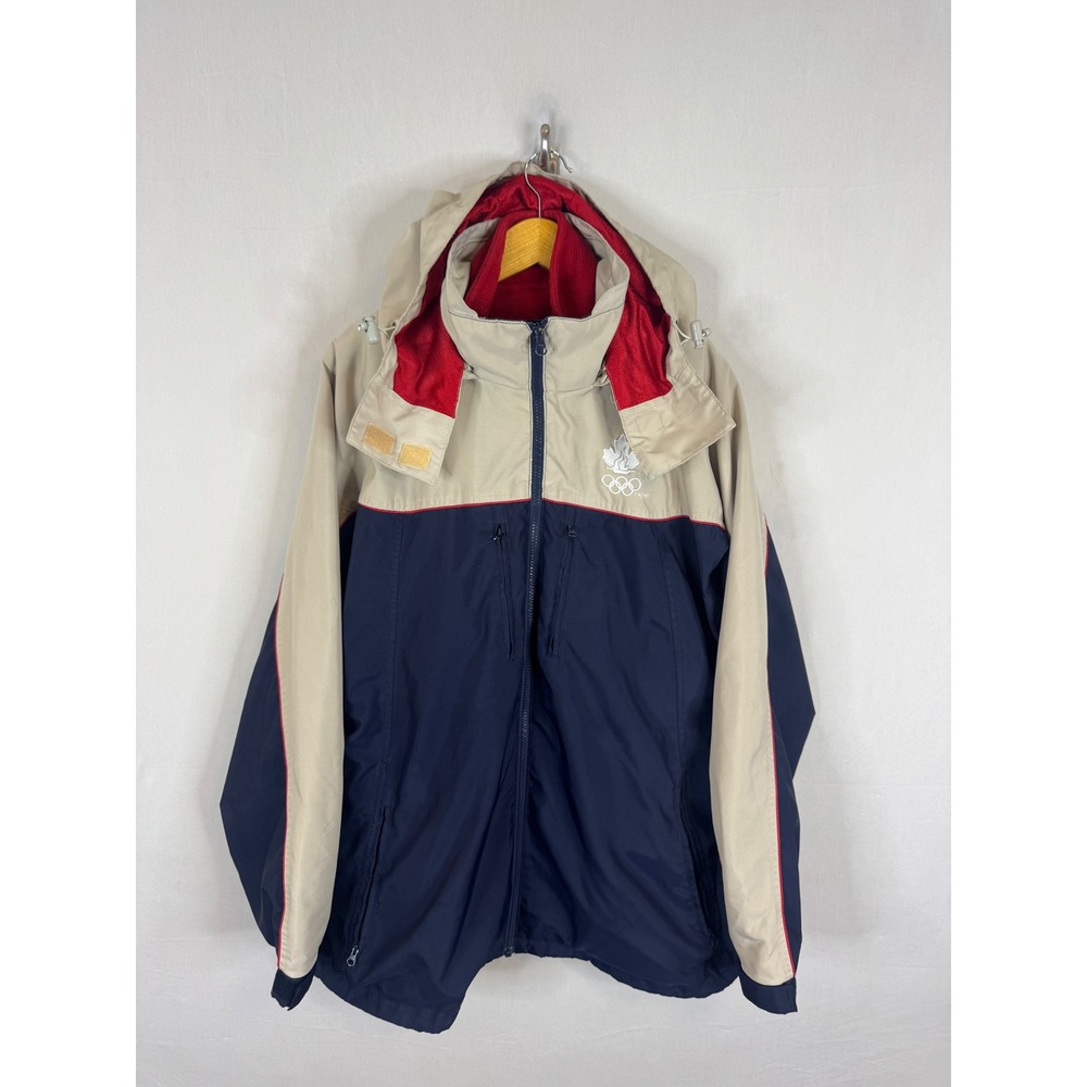 HBC Team Canada Olympic 3 in 1 Jacket Navy Tan Red Fleece Liner Mens Large